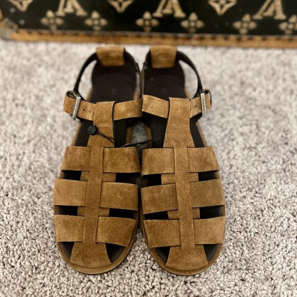 Massimo Dutti Brown Suede Fisherman Shoes, NEW - Picture 4 of 6